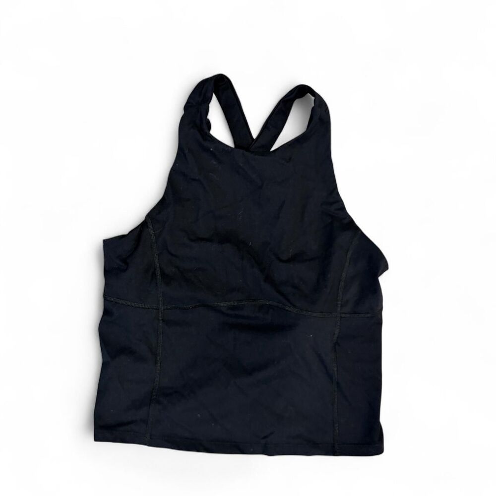 Kamo Fitness Black High Neck Activewear Tank Top Built In Bra Size M Y2K Yoga